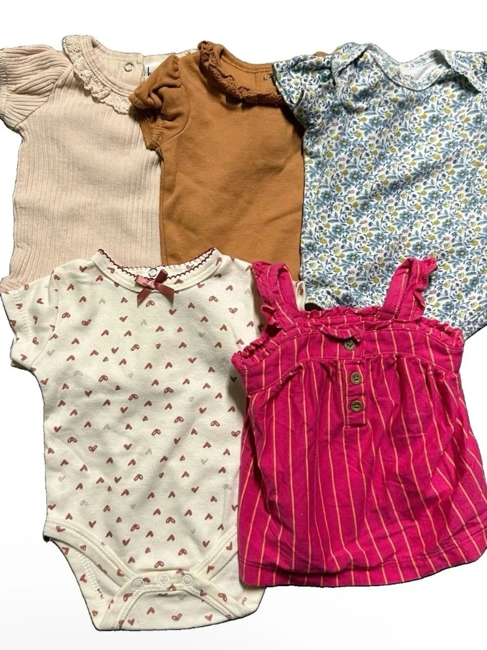 Baby Girl Short Sleeve Bodysuits Size 0-3 Months Summer